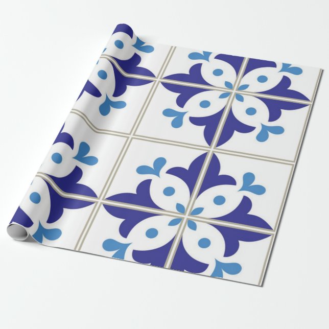 Ceramic tiles pattern wrapping paper (Unrolled)