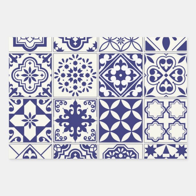 Ceramic tiles pattern wrapping paper sheet (Front)