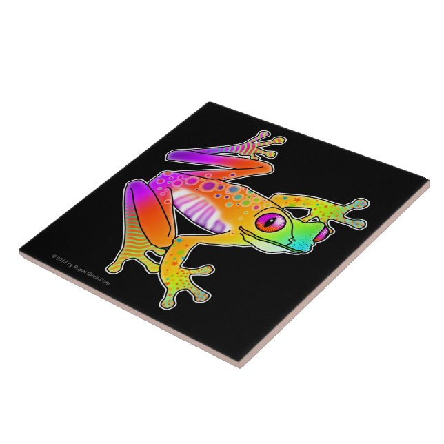 CERAMIC TILES, TRIVETS - FROG POP ART (Side)