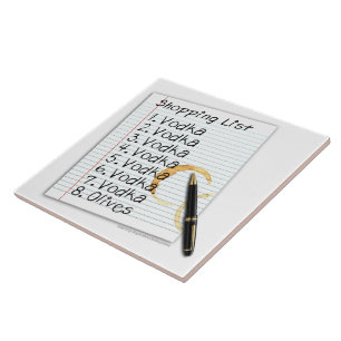 CERAMIC TILES, VODKA SHOPPING LIST TILE