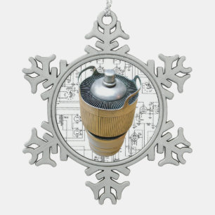 Ceramic Transmitting Tube Schematic Snowflake Pewter Christmas Ornament