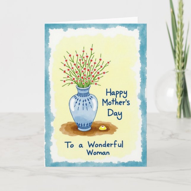 Ceramic Vase Mothers Day Card (Front)