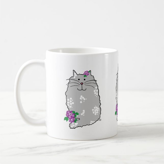 Ceramic Whimsical Cat Mug (Left)