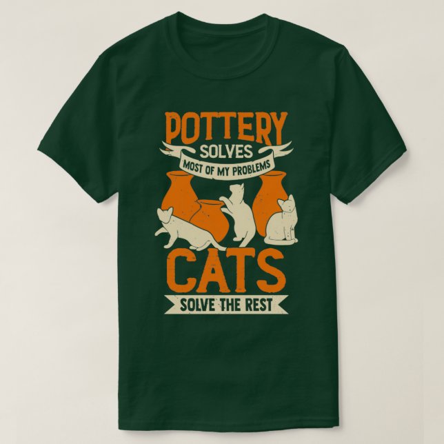 Ceramicist Pottery Maker Cat Lover Gift T-Shirt (Design Front)