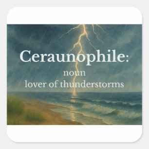 Ceraunophile Magnet-Lover of Thunderstorms  Square Sticker