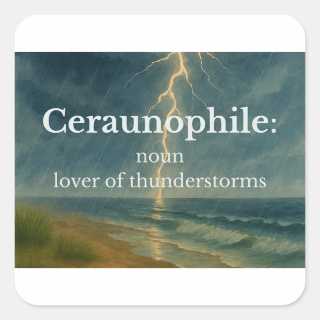 Ceraunophile Magnet-Lover of Thunderstorms  Square Sticker (Front)