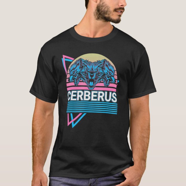 Cerberus Ancient Greek Mythology Retro T-Shirt (Front)