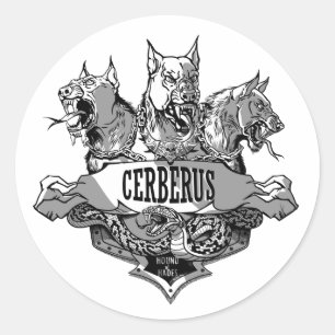 Cerberus and Snake Classic Round Sticker