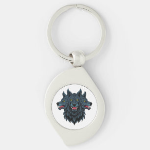 Cerberus three headed dog key ring