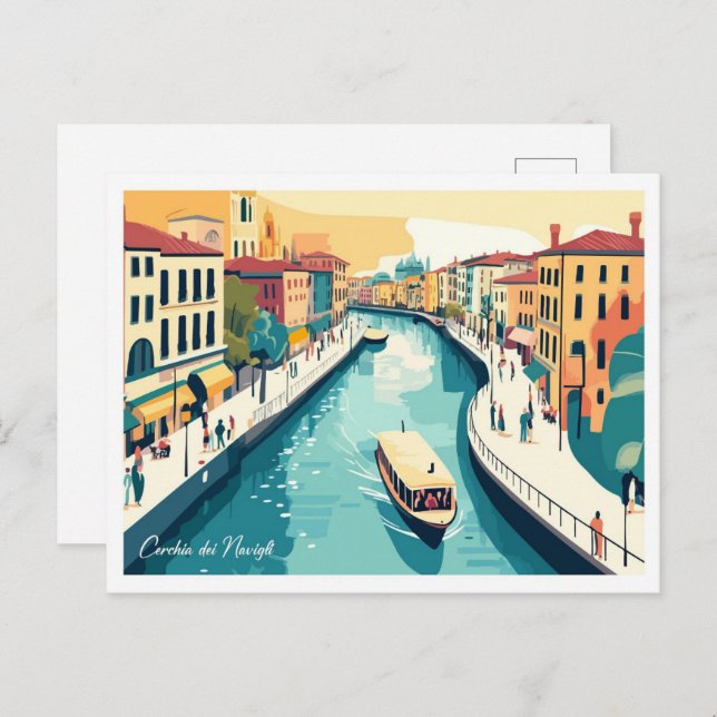 Cerchia dei Navigli Milan ItalyI Travel Postcard (Front/Back)