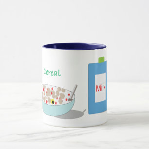 cereal and milk cute cartoon mug
