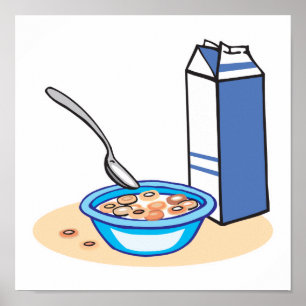 cereal and milk poster