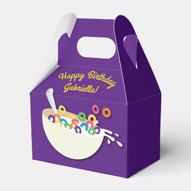 Cereal Bowl Kids Sleepover Birthday Party Cute Favour Box (Back Side)