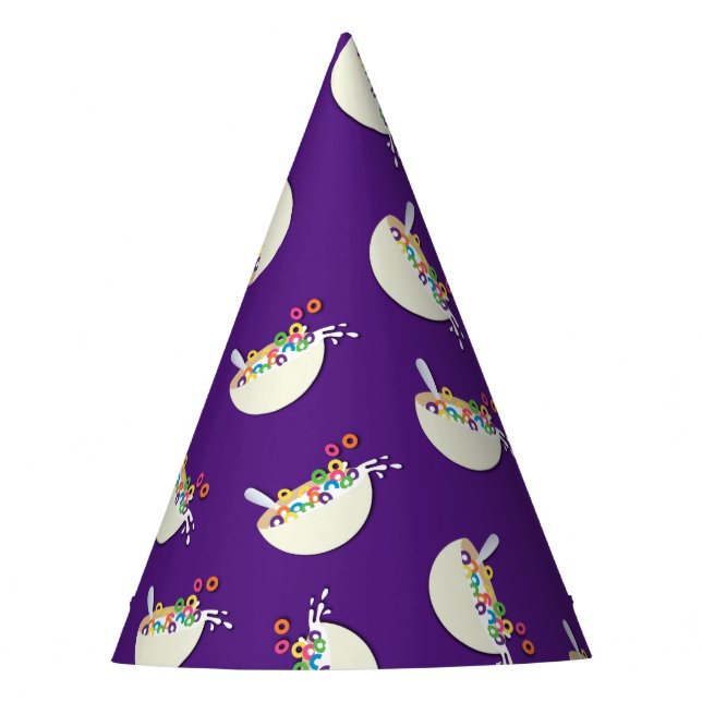 Cereal Bowl Sleepover Birthday Party Party Hat (Front)