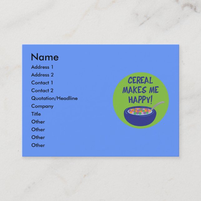 Cereal Business Cards (Front)