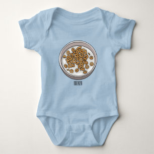 Cereal cartoon illustration  baby bodysuit