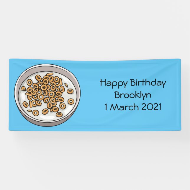 Cereal cartoon illustration banner (Horizontal)