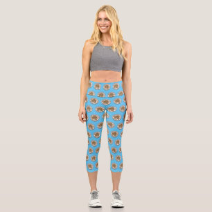 Cereal cartoon illustration capri leggings