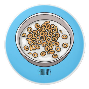 Cereal cartoon illustration ceramic knob