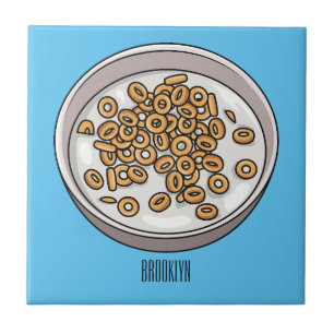 Cereal cartoon illustration ceramic tile