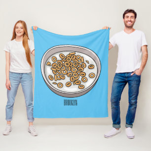 Cereal cartoon illustration fleece blanket