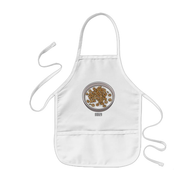 Cereal cartoon illustration  kids apron (Front)