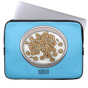 Cereal cartoon illustration  laptop sleeve