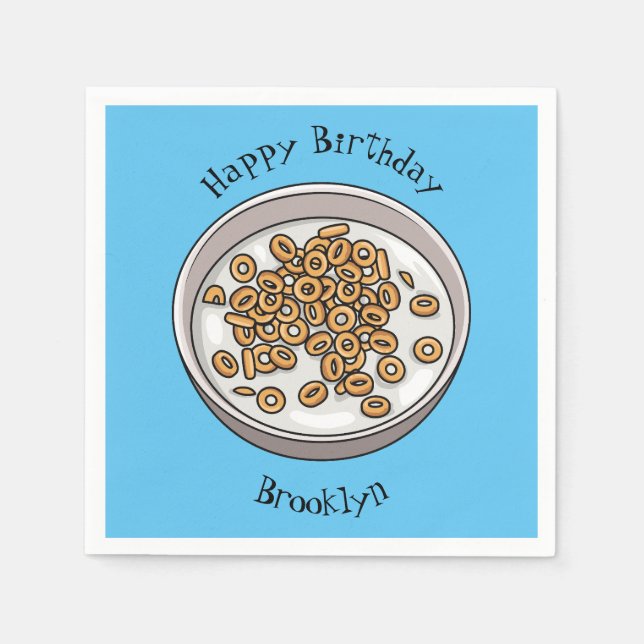Cereal cartoon illustration  napkin (Front)