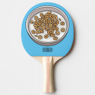 Cereal cartoon illustration ping pong paddle