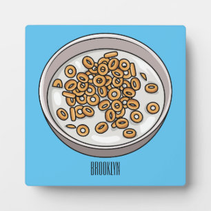 Cereal cartoon illustration plaque