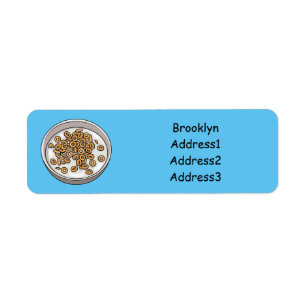 Cereal cartoon illustration return address label