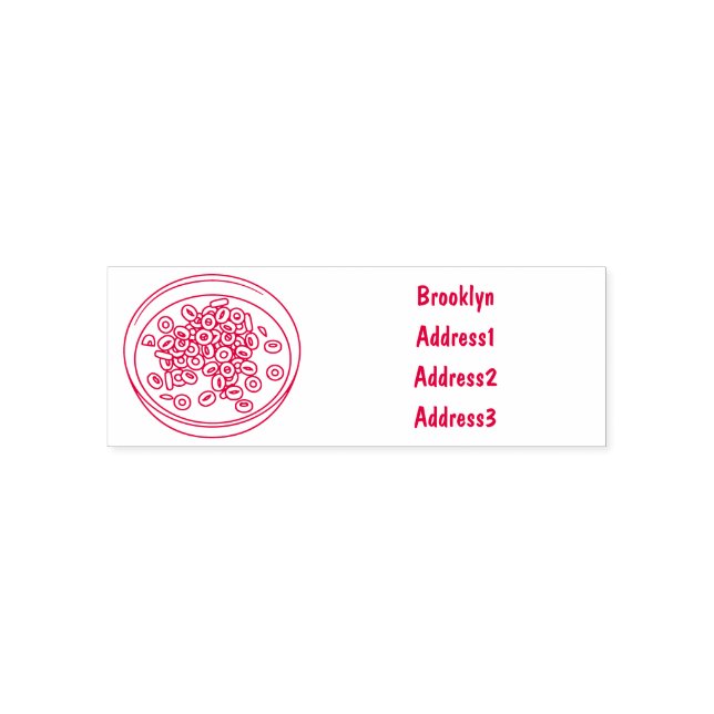 Cereal cartoon illustration self-inking stamp (Design)