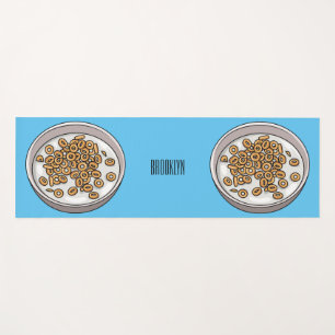 Cereal cartoon illustration yoga mat