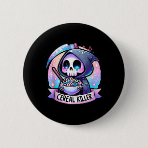 Cereal Killer Breakfast Cereal Bowl Cereals Skull  6 Cm Round Badge