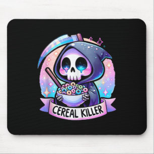 Cereal Killer Breakfast Cereal Bowl Cereals Skull Mouse Pad