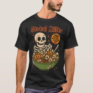 Cereal Killer Breakfast Cereal-Bowl Cereals Skull  T-Shirt