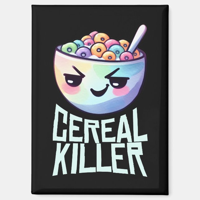Cereal Killer Breakfast Pun Magnet (Front)