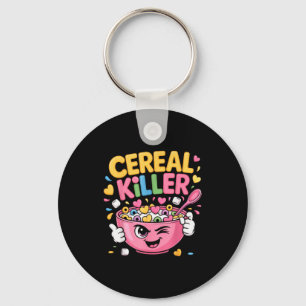 Cereal Killer Cartoon Bowl Funny Breakfast  Key Ring