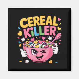 Cereal Killer Cartoon Bowl Funny Breakfast Magnet
