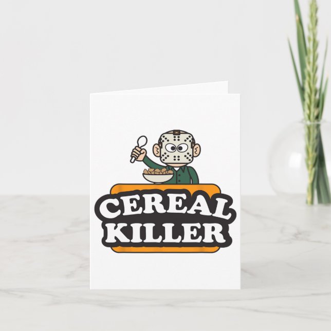 Cereal Killer Food Pun Humour Costume Fun Hallowee Card (Front)