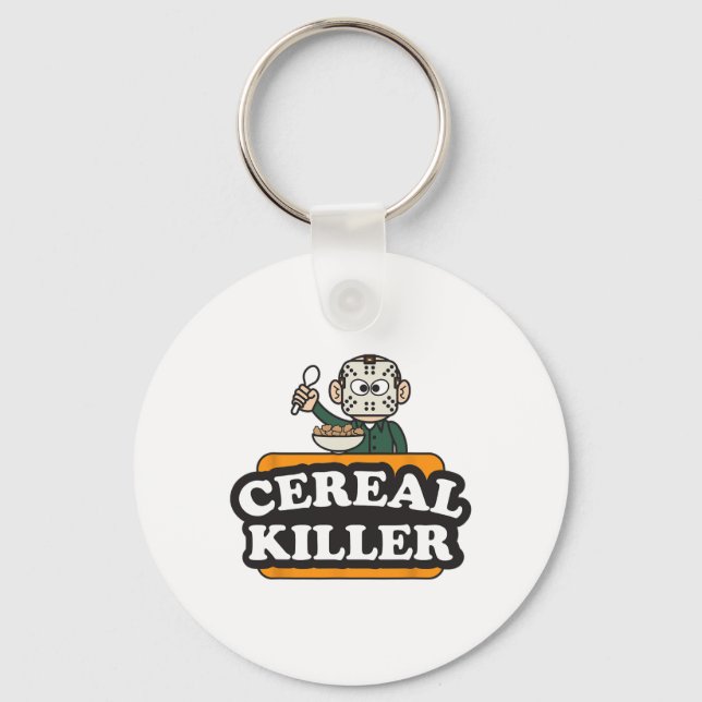 Cereal Killer Food Pun Humour Costume Fun Hallowee Key Ring (Front)