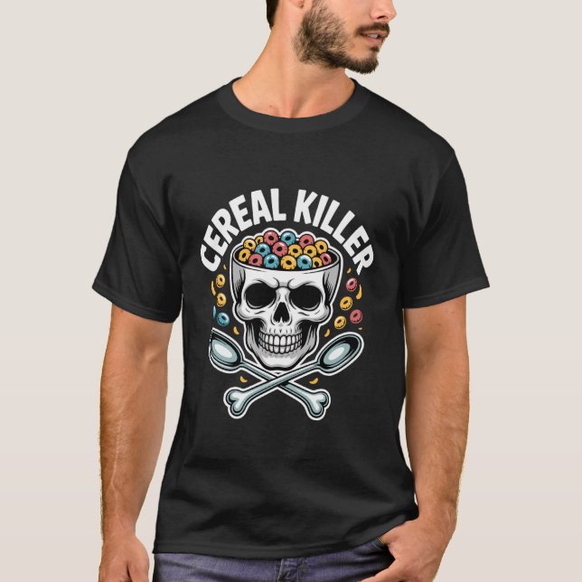 Cereal Killer, Funny Breakfast Horror T-Shirt (Front)