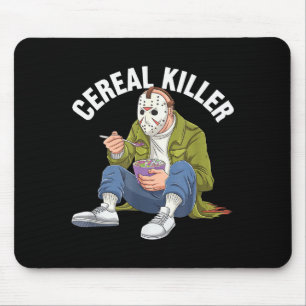 Cereal Killer Funny Halloween Horror Movie Masked  Mouse Pad