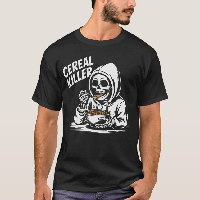 Cereal Killer Funny Halloween Horror Movie Masked  T-Shirt (Front)