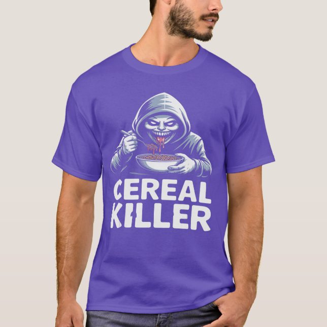 Cereal Killer Funny Halloween Horror Movie Masked  T-Shirt (Front)