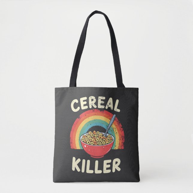 Cereal Killer Mens Food Pun True Crime Tote Bag (Front)