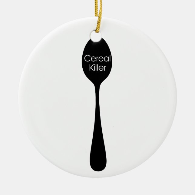 Cereal Killer Spoon Ceramic Tree Decoration (Front)