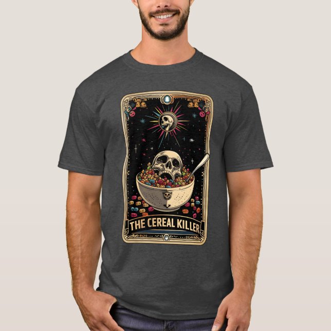Cereal Killerarot Card Horror Moviesrue Crime frie T-Shirt (Front)