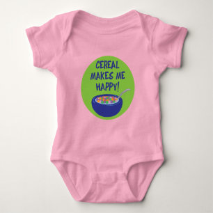 Cereal Makes Me Happy Baby Clothes Bodysuit