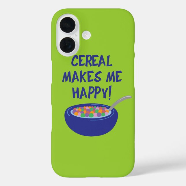 Cereal Makes Me Happy iPhone Case (Back)